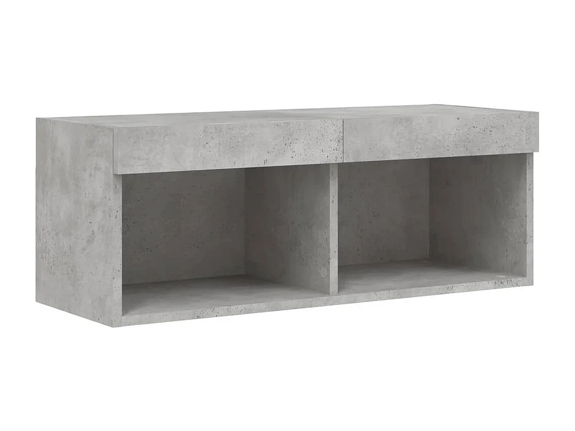 Aylrik  Muebles TV pared con LED 4 pzas madera ingeniería gris hormigón