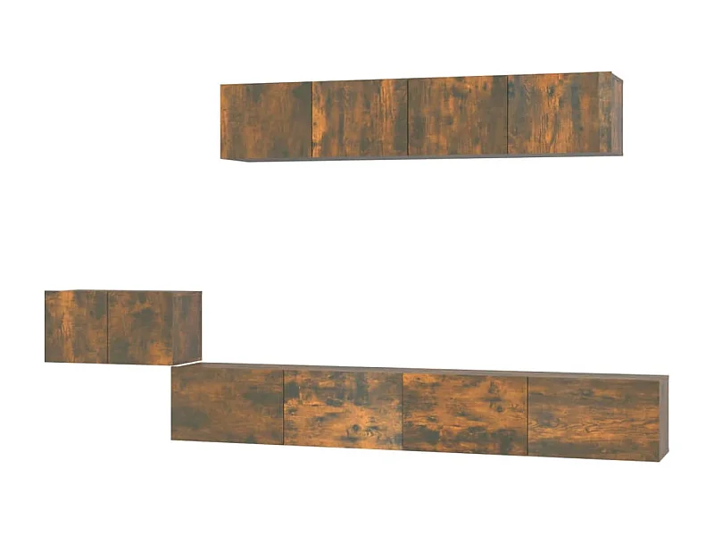 Henriëtte  Ensemble de meubles TV 5 pcs Chêne fumé Bois d'ingénierie