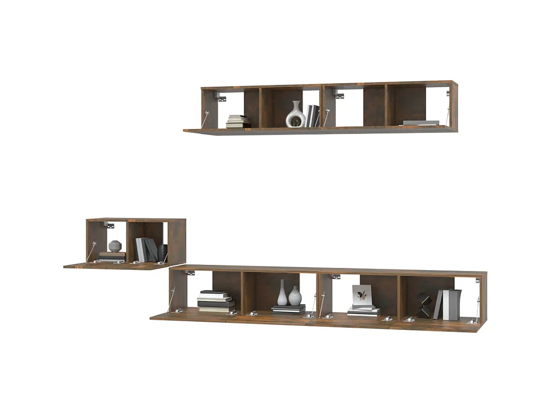 Henriëtte  Ensemble de meubles TV 5 pcs Chêne fumé Bois d'ingénierie