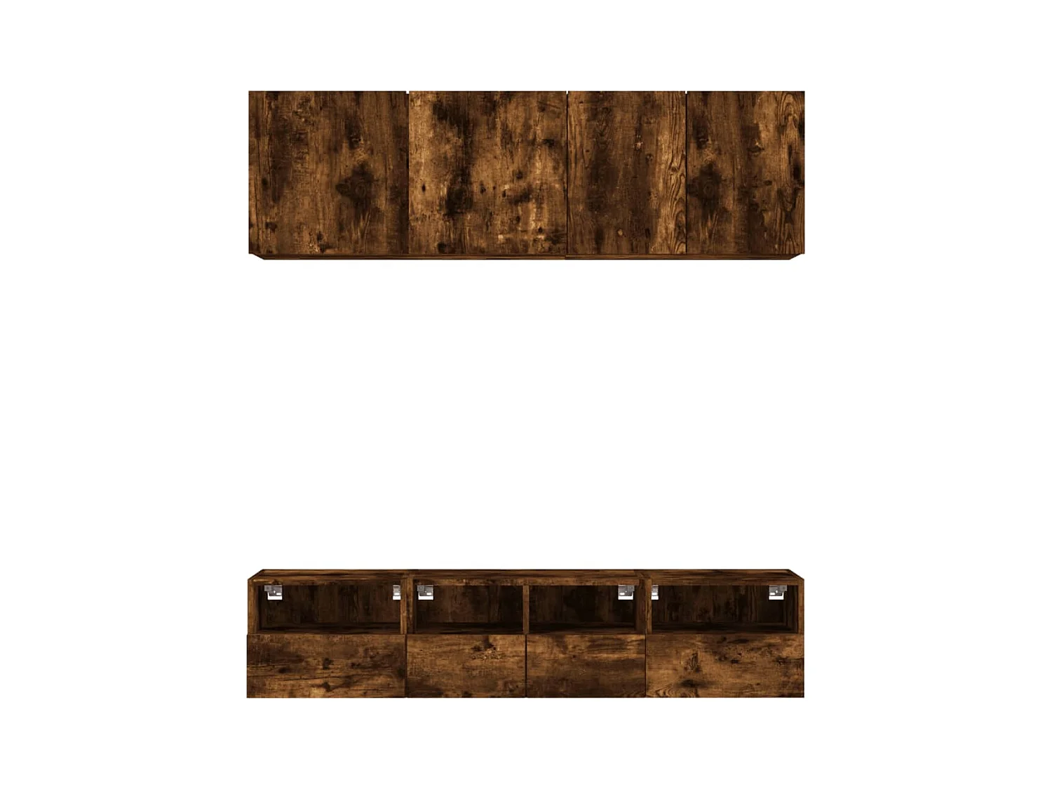 Vito Mauro  Unités murales TV 5 pcs chêne fumé bois d'ingénierie