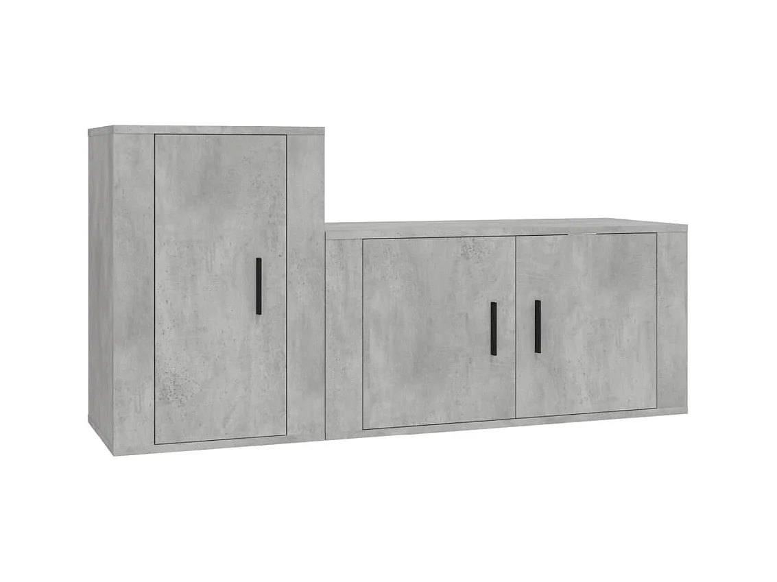 Daniela  Ensemble de meubles TV 2 pcs gris béton bois d'ingénierie