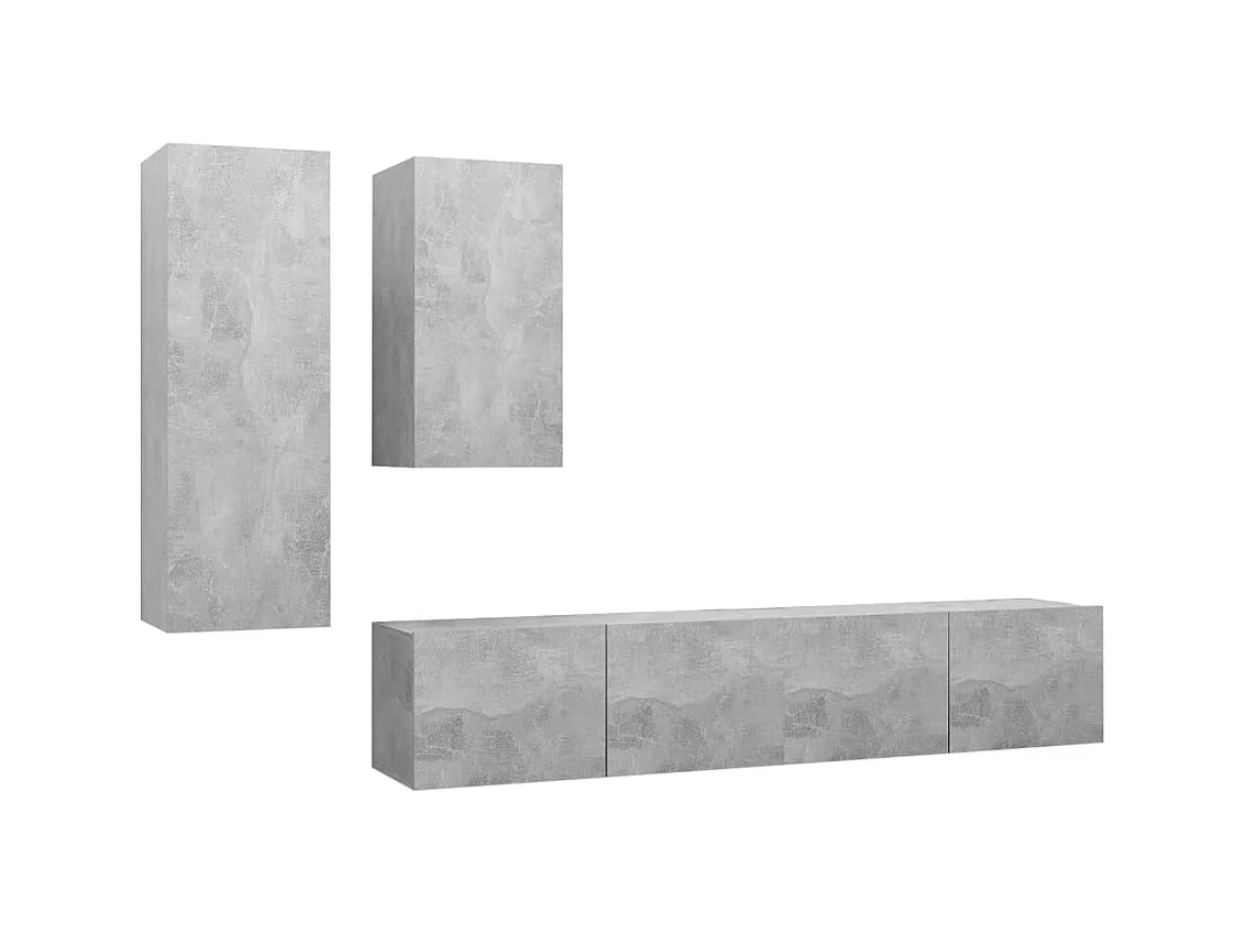 Maria  Ensemble de meubles TV 4 pcs Gris béton Bois d'ingénierie
