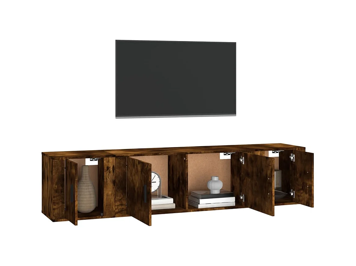 Wielsbeke  Ensemble de meubles TV 3 pcs Chêne fumé Bois d'ingénierie