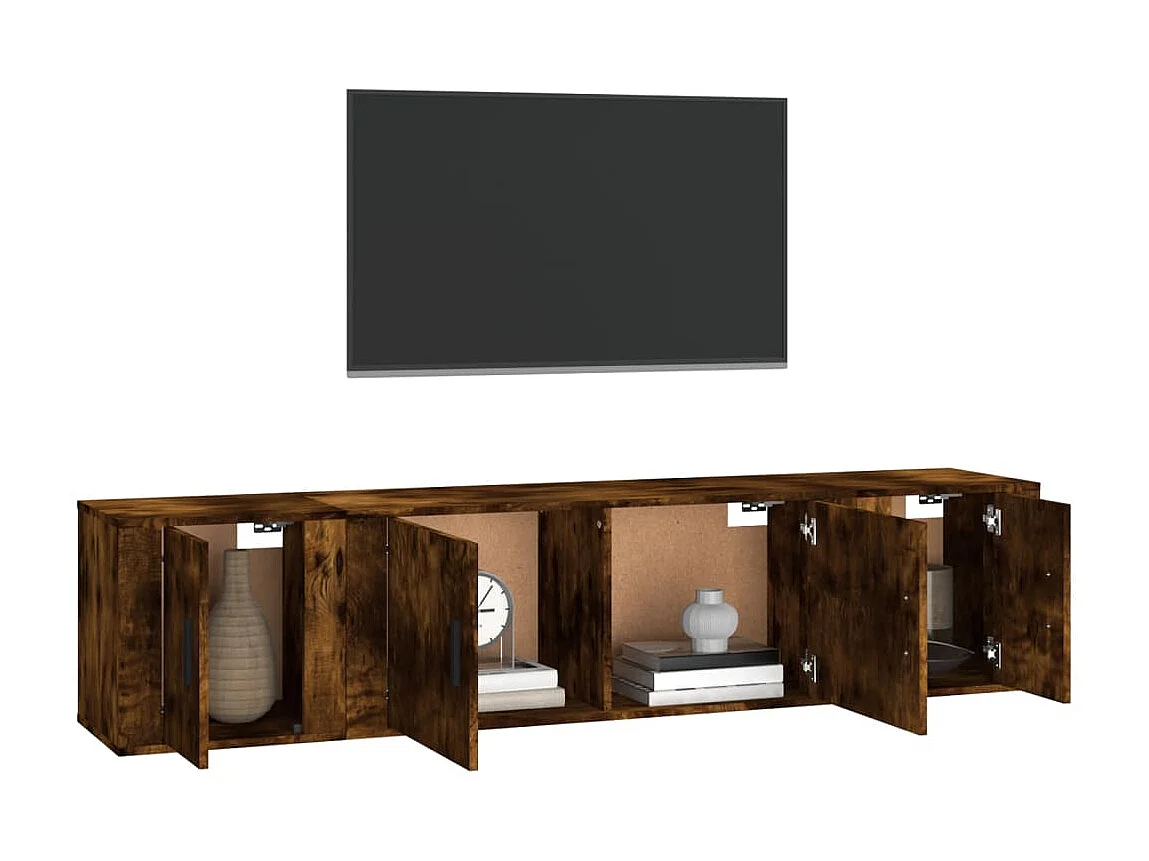 Wielsbeke  Ensemble de meubles TV 3 pcs Chêne fumé Bois d'ingénierie