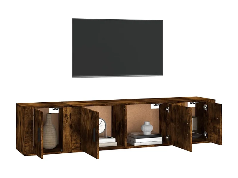 Wielsbeke  Ensemble de meubles TV 3 pcs Chêne fumé Bois d'ingénierie