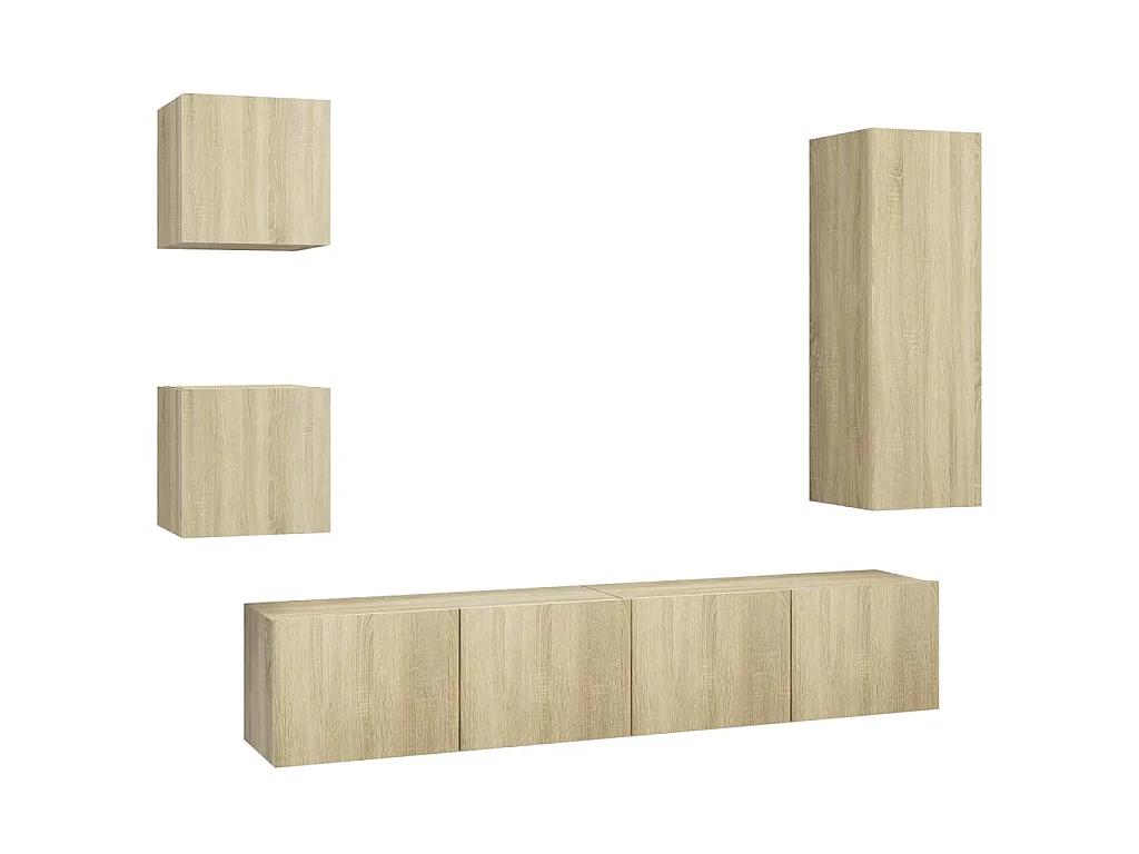 Wheat Ridge  Ensemble de meuble TV 5 pcs Chêne sonoma Bois d'ingénierie