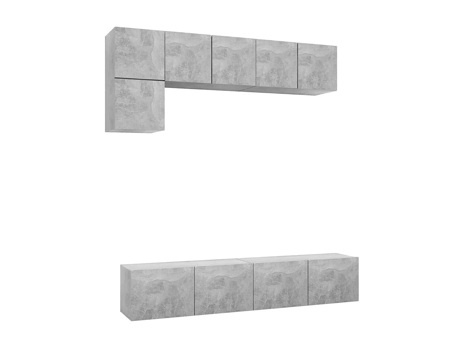 Mornar  Set de muebles de salón 5 pzas madera ingeniería gris hormigón