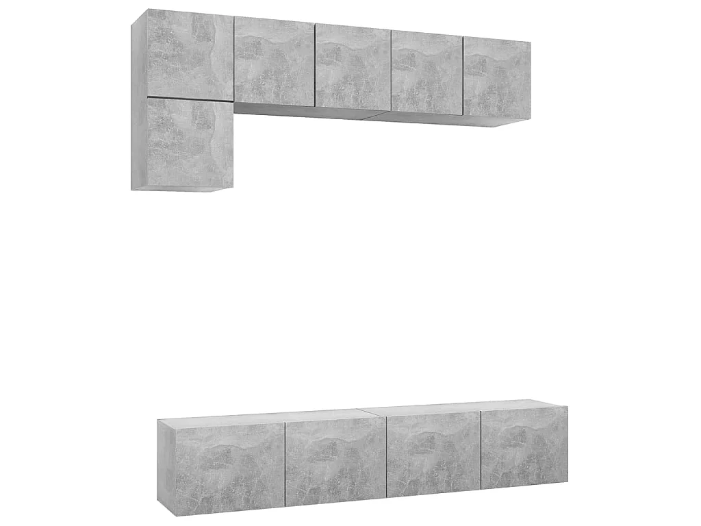 Mornar  Ensemble de meubles TV 5 pcs Gris béton Bois d'ingénierie