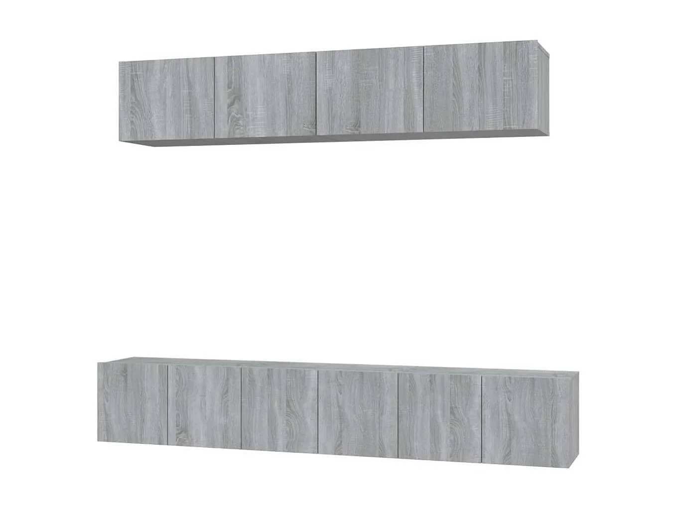 Henriëtte  Set de muebles para TV 5 pzas madera contrachapada gris Sonoma