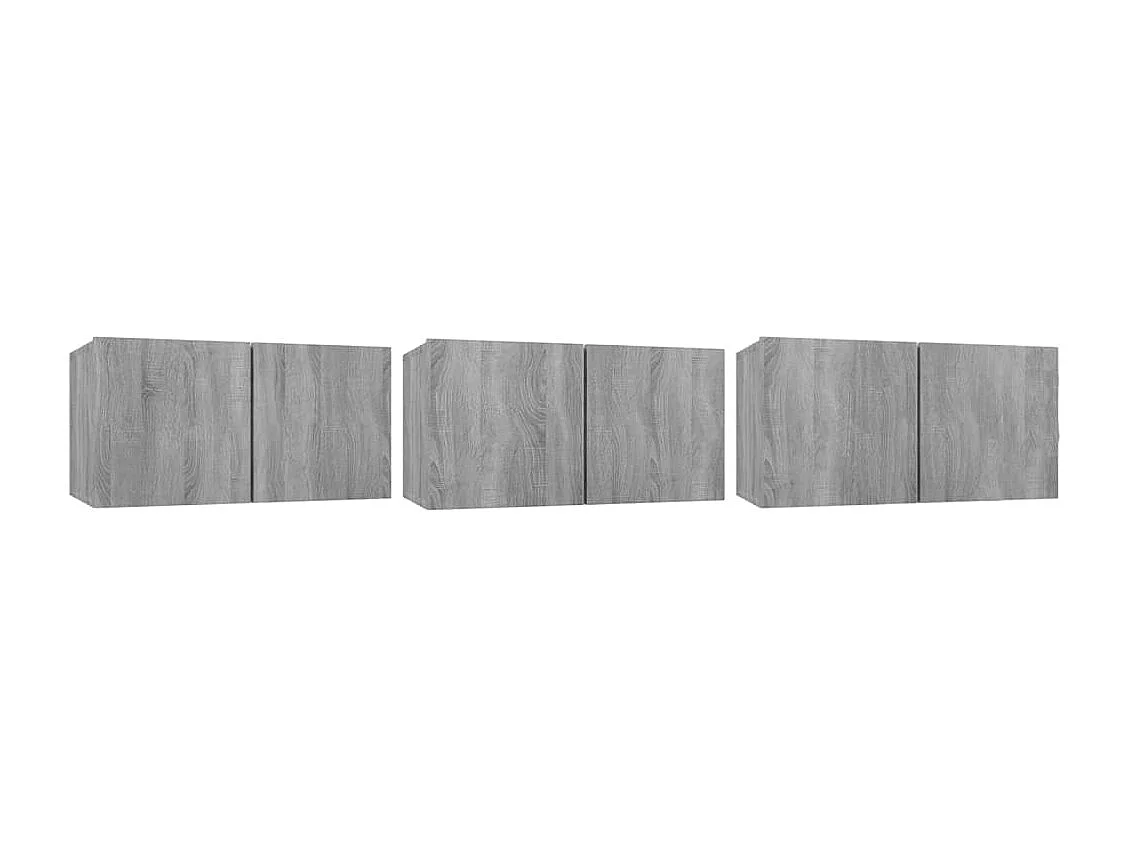 Henriëtte  Set de muebles para TV 5 pzas madera contrachapada gris Sonoma