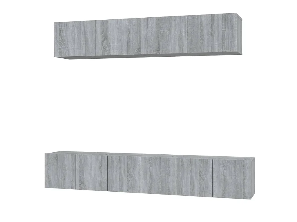 Henriëtte  Set de muebles para TV 5 pzas madera contrachapada gris Sonoma