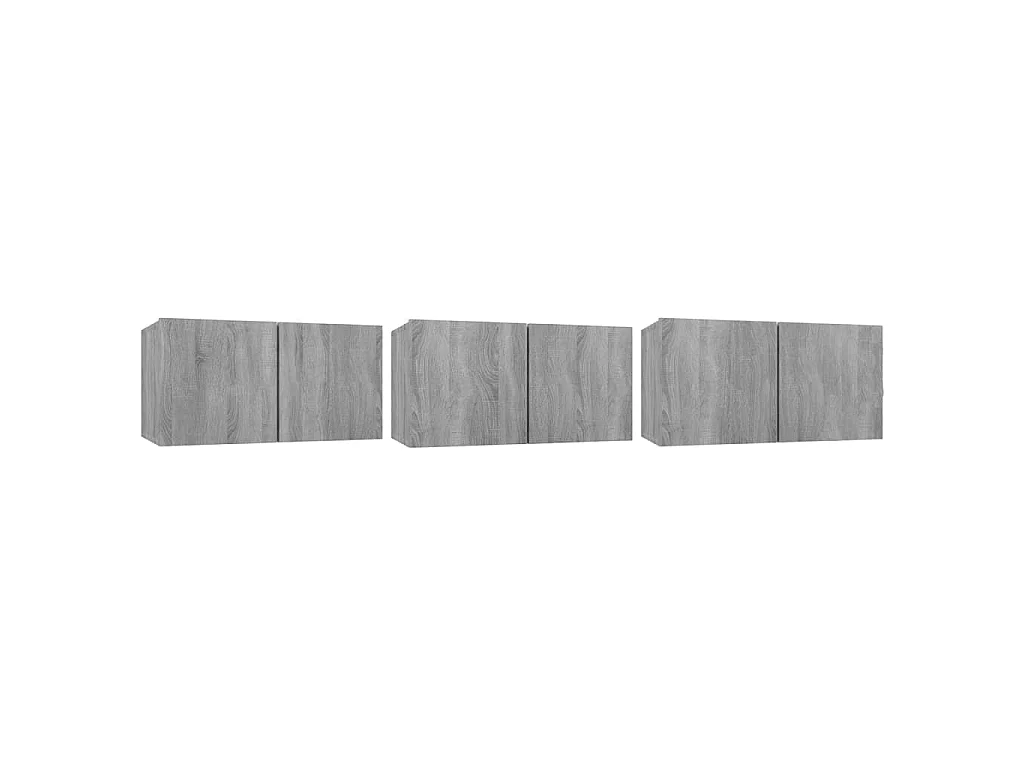 Henriëtte  Set de muebles para TV 5 pzas madera contrachapada gris Sonoma