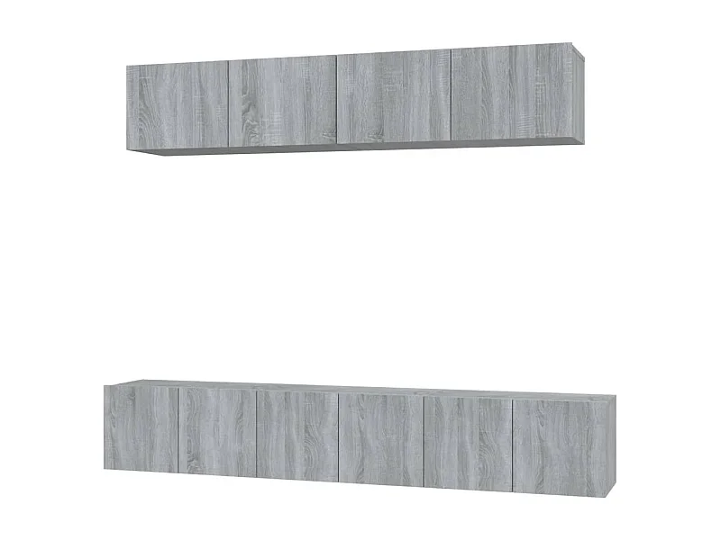 Henriëtte  Set de muebles para TV 5 pzas madera contrachapada gris Sonoma