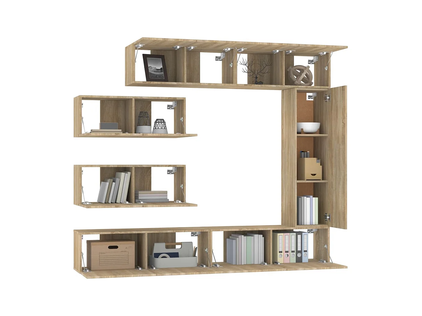 Garden Furniture -  7-delige Tv-meubelset bewerkt hout sonoma eikenkleurig