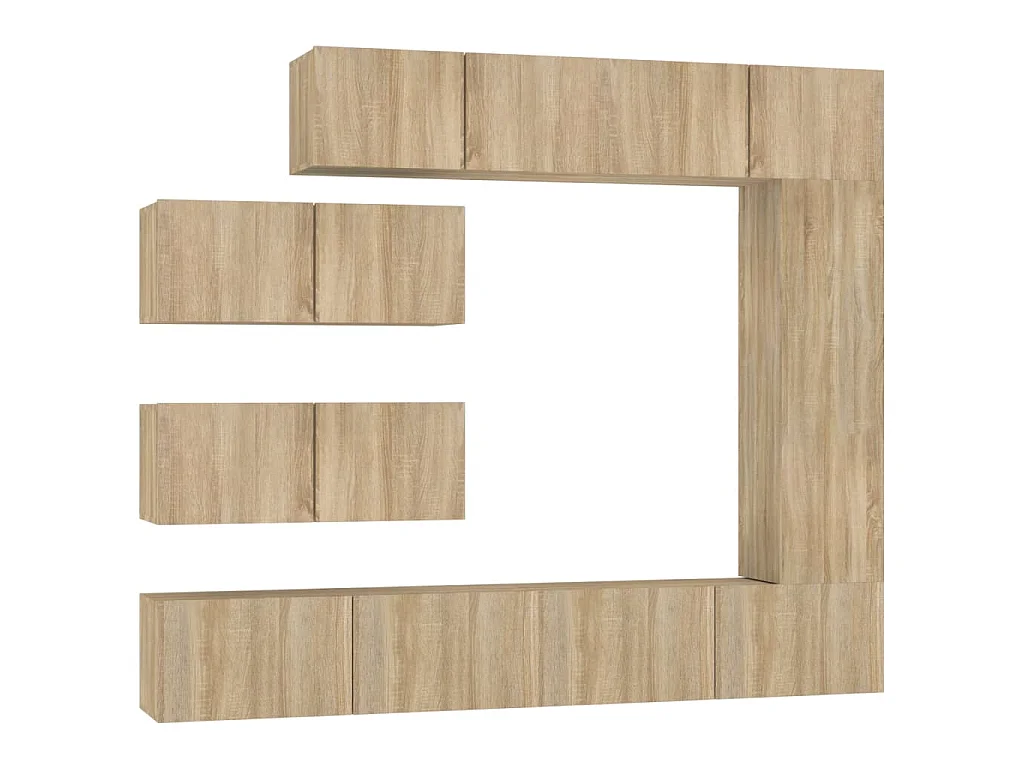 Garden Furniture -  7-delige Tv-meubelset bewerkt hout sonoma eikenkleurig