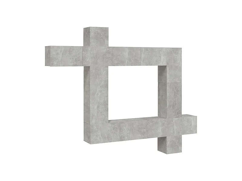 Manal  9-delige Tv-meubelset bewerkt hout betongrijs