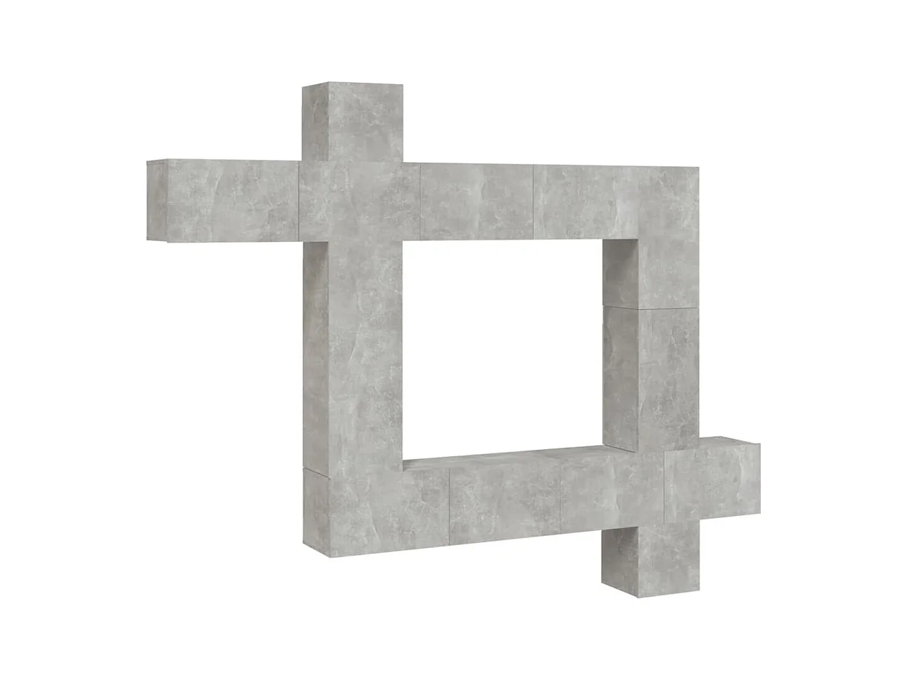 Manal  Ensemble de meubles TV 9 pcs Gris béton Bois d'ingénierie