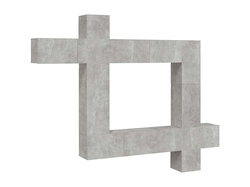 Manal  Ensemble de meubles TV 9 pcs Gris béton Bois d'ingénierie