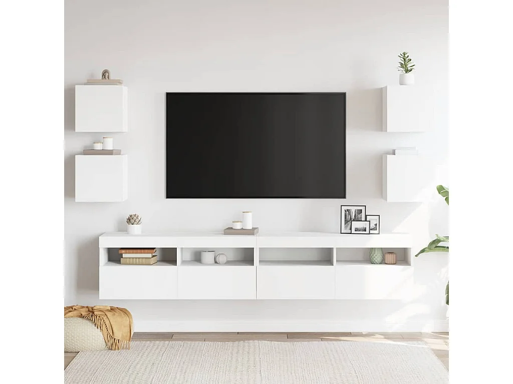 Ahakista  Tv-wandmeubelen 4 st 30,5x30x30 cm wit
