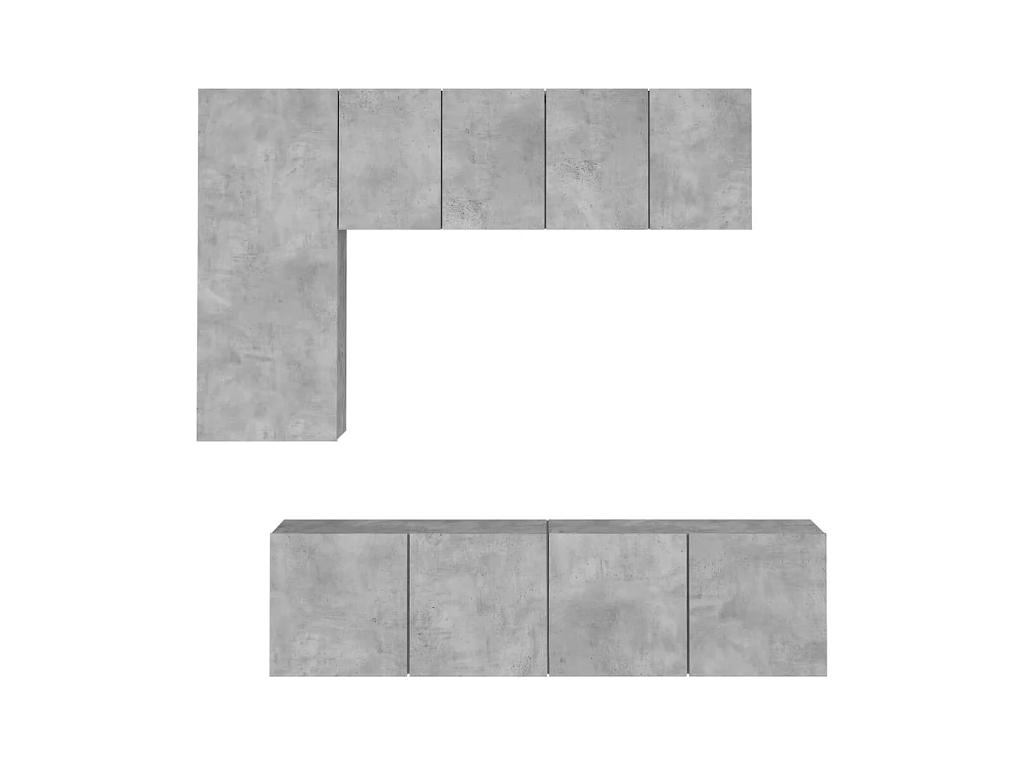 Xalindra  Unités murales TV 5 pcs gris béton bois d'ingénierie