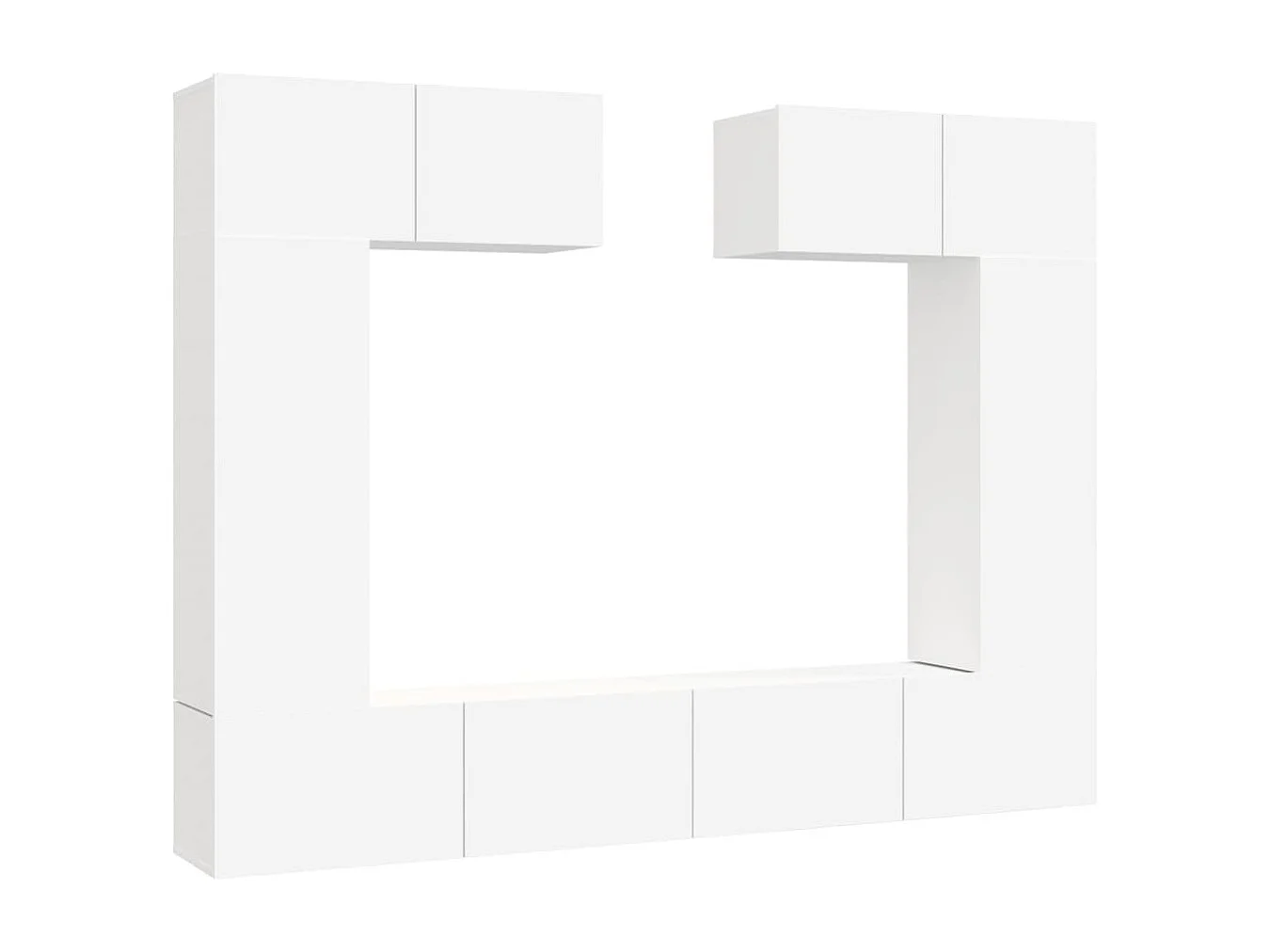 Nawal  Ensemble de meubles TV 6 pcs Blanc Bois d'ingénierie