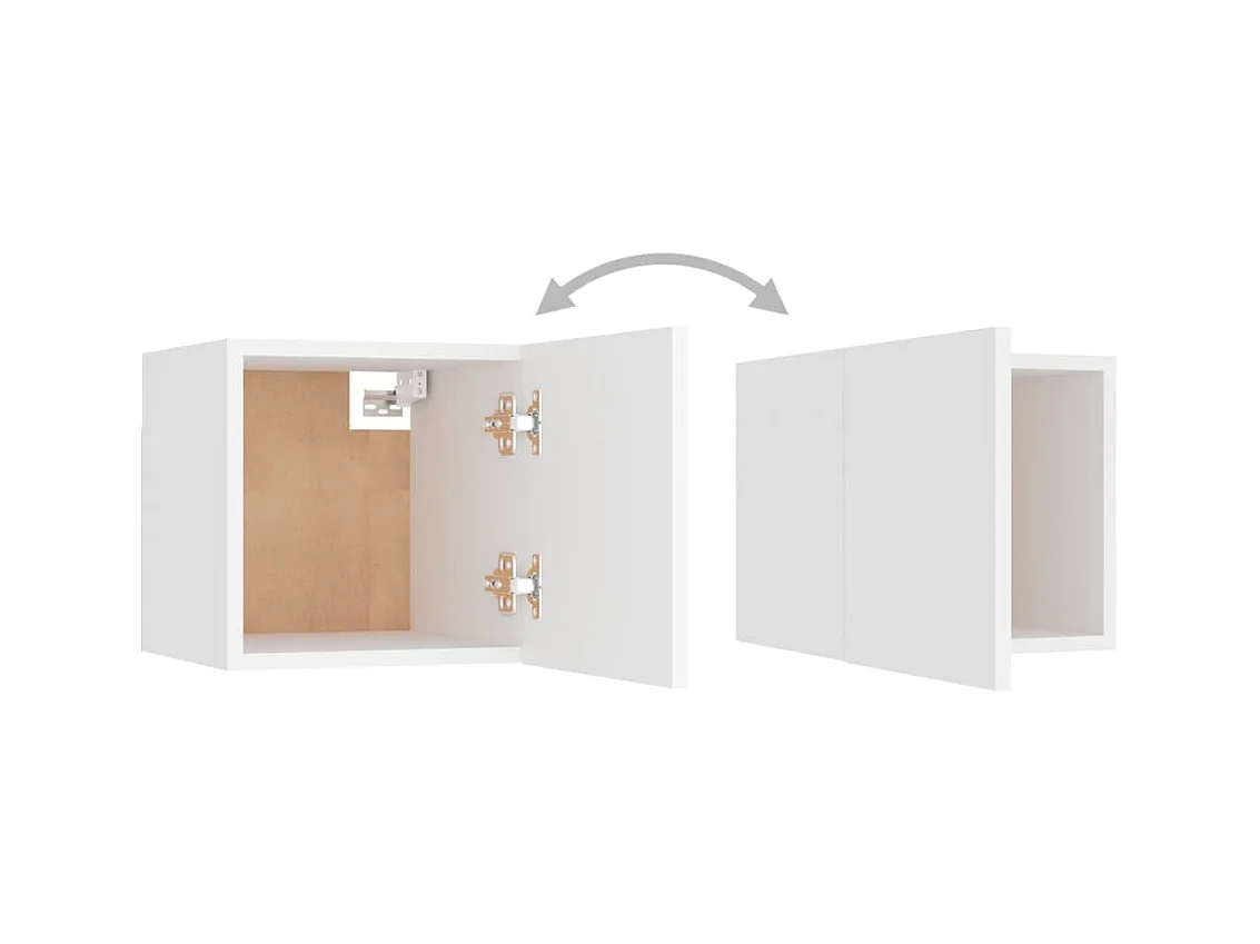 Iseline  6-delige Tv-meubelset bewerkt hout wit