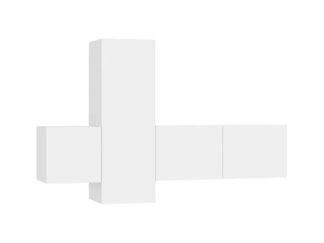 Daingean  Ensemble de meubles TV 3 pcs Blanc Bois d'ingénierie