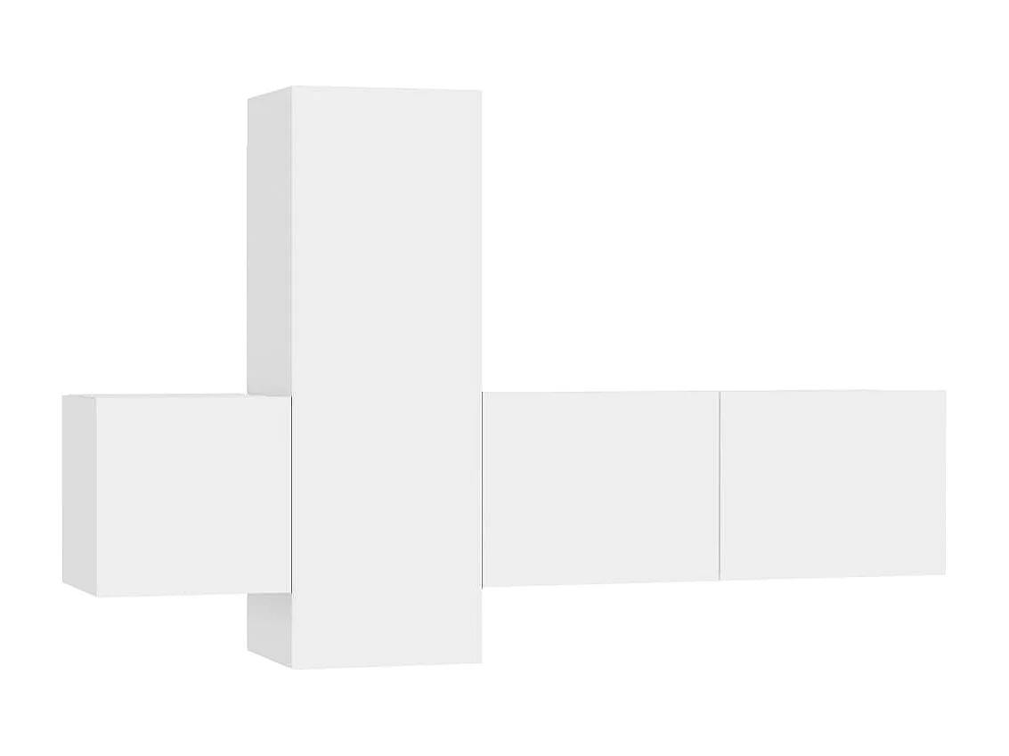 Daingean  Ensemble de meubles TV 3 pcs Blanc Bois d'ingénierie