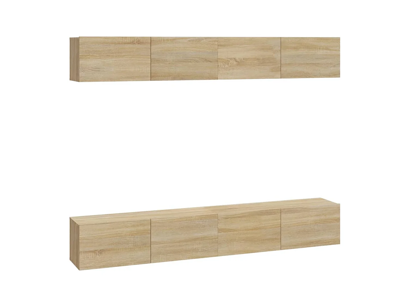 Assumption  Meubles TV muraux 4 pcs chêne sonoma 100x30x30 cm