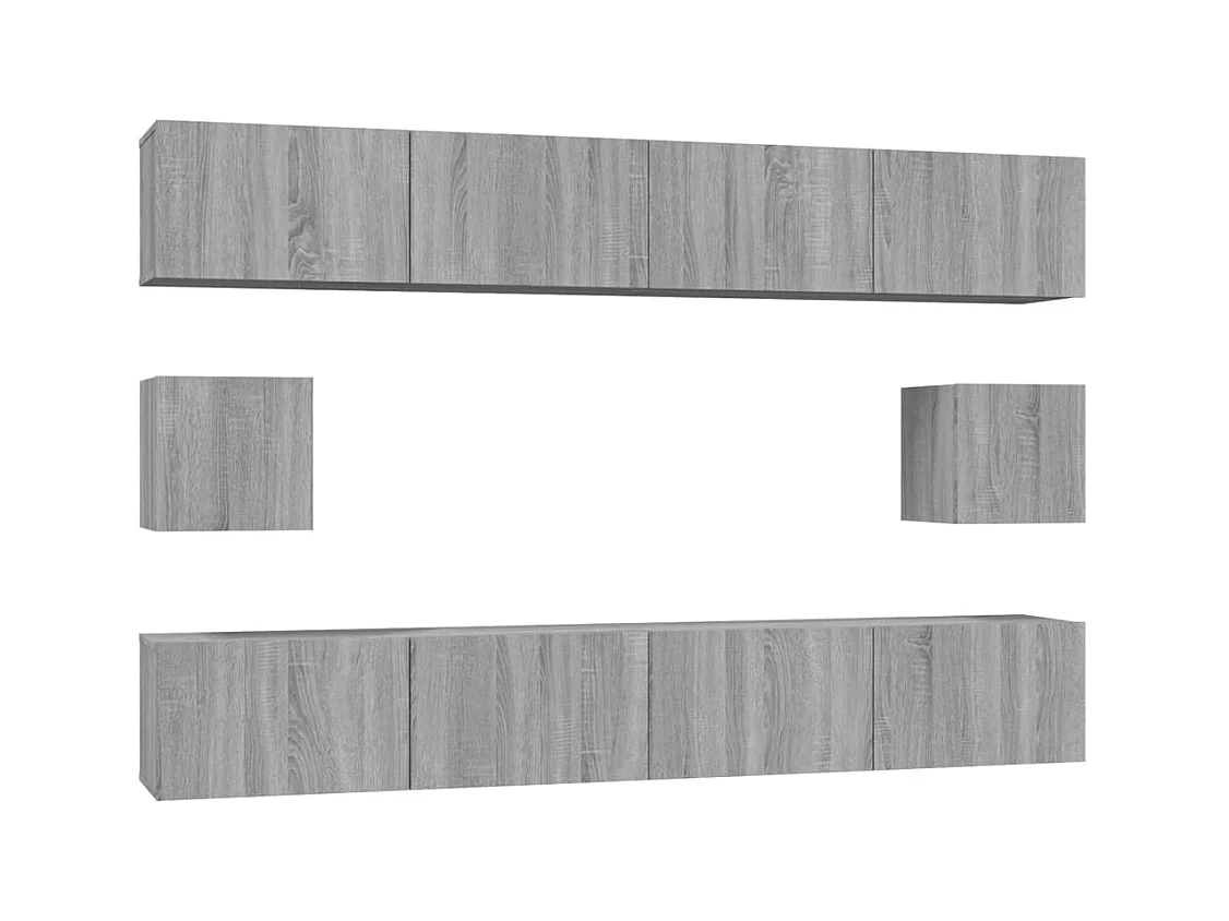 Hollola  Ensemble de meubles TV 6 pcs Sonoma gris Bois d'ingénierie