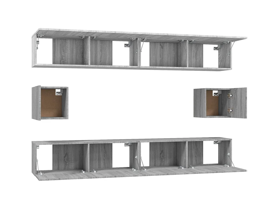 Hollola  Ensemble de meubles TV 6 pcs Sonoma gris Bois d'ingénierie