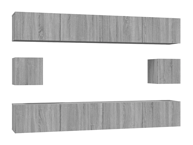 Hollola  Set de muebles para TV 6 pzas madera contrachapada gris Sonoma