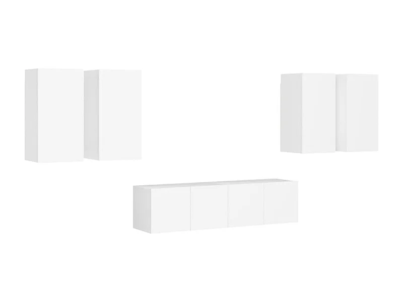 Uzal  6-delige Tv-meubelset bewerkt hout wit