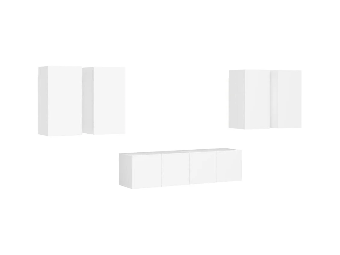 Uzal  Ensemble de meubles TV 6 pcs Blanc Bois d'ingénierie