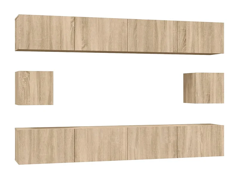 Hollola  Set de muebles para TV 6 pzas madera contrachapada roble sonoma