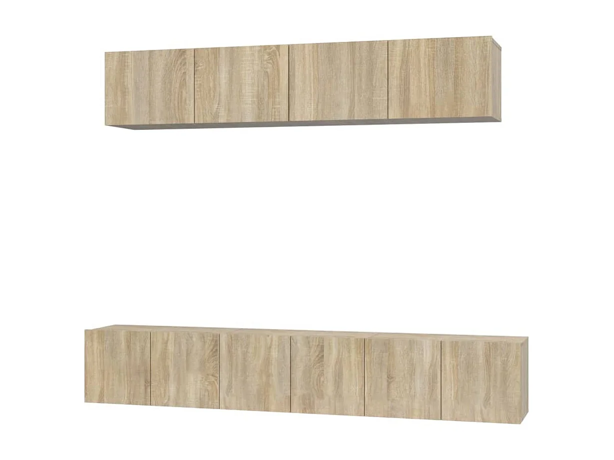 Henriëtte  Set de muebles para TV 5 pzas madera contrachapada roble Sonoma