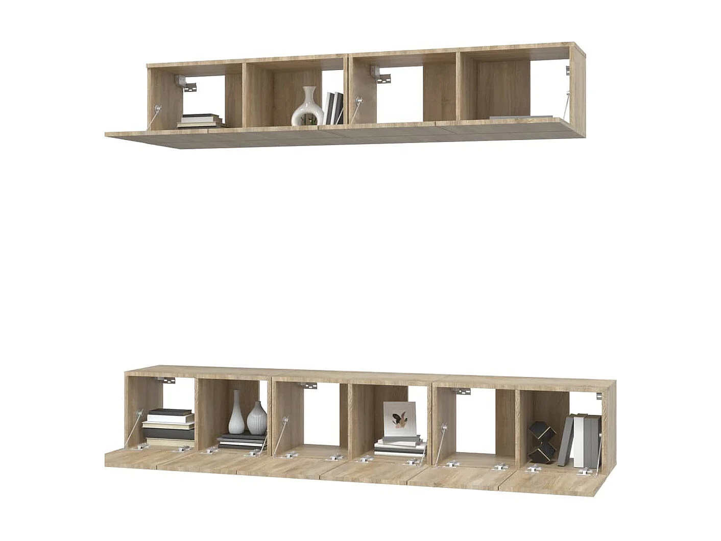 Henriëtte  Set de muebles para TV 5 pzas madera contrachapada roble Sonoma