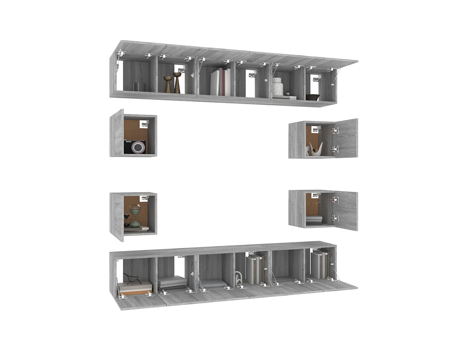 Clondalkin  Ensemble de meubles TV 10 pcs Sonoma gris Bois d'ingénierie