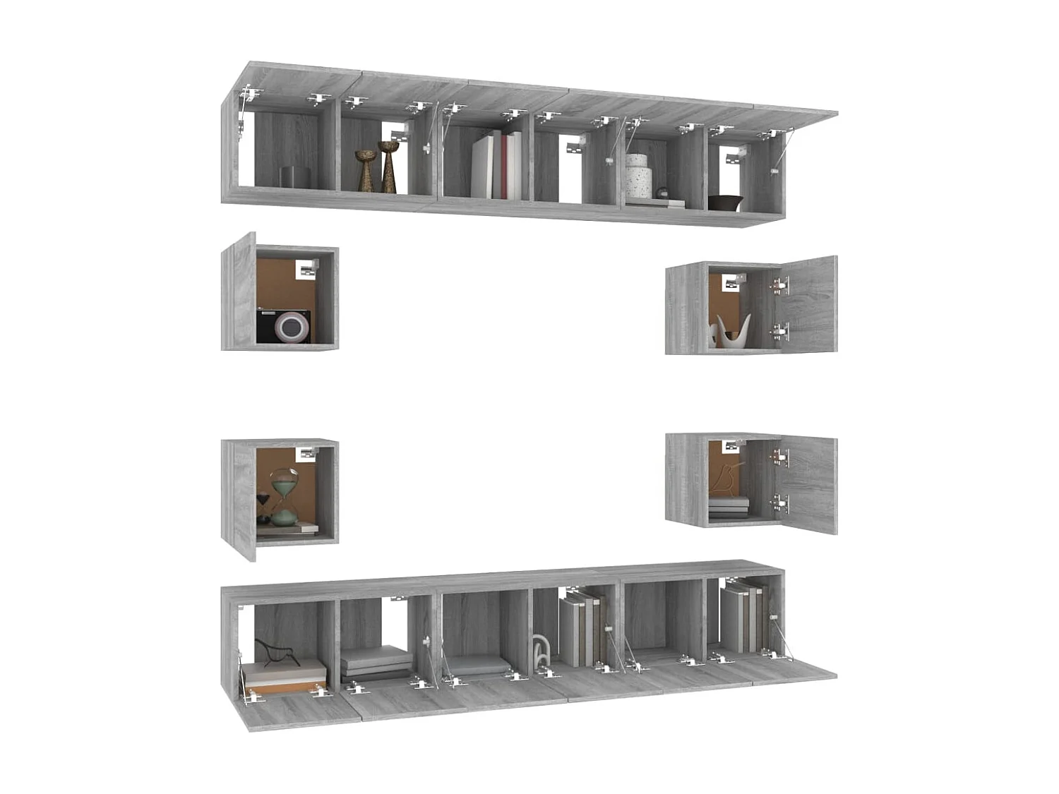 Clondalkin  Ensemble de meubles TV 10 pcs Sonoma gris Bois d'ingénierie