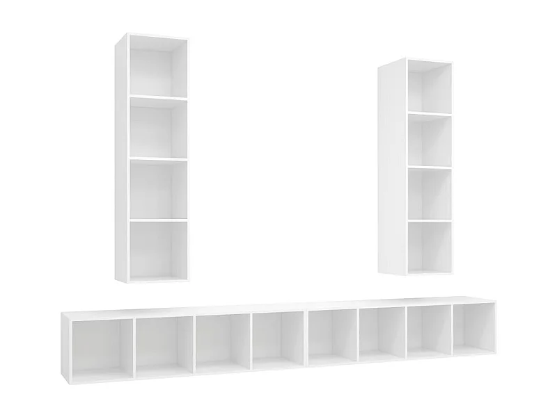 Grete Marie  Meubles TV muraux 4 pcs Blanc Bois d'ingénierie