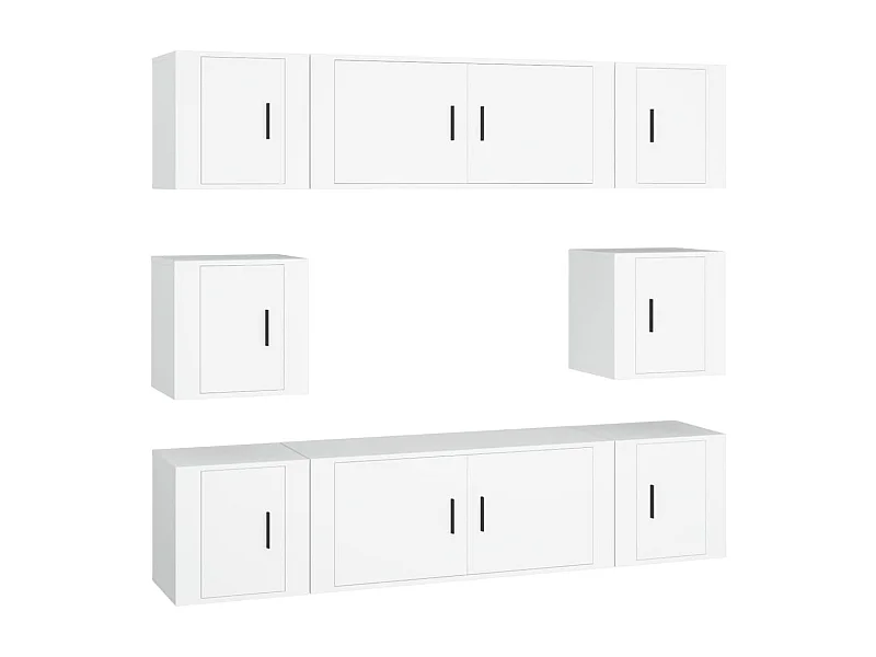 Ywar  Ensemble de meubles TV 8 pcs Blanc Bois d'ingénierie