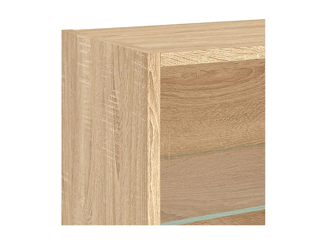 Anthea  Unités murales TV avec LED 5 pcs chêne sonoma bois d'ingénierie