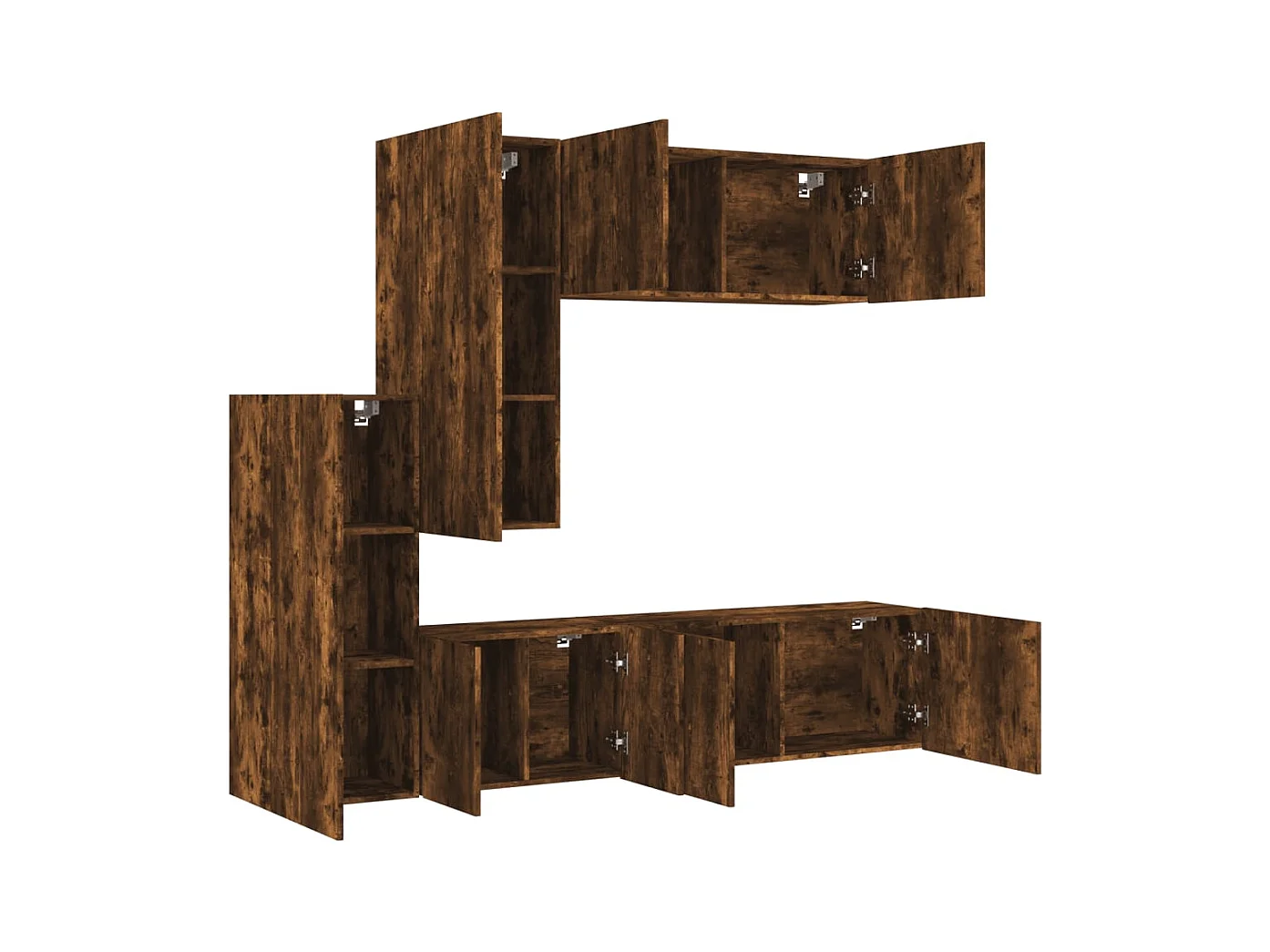 Tjalva  Unités murales TV 5 pcs chêne fumé bois d'ingénierie