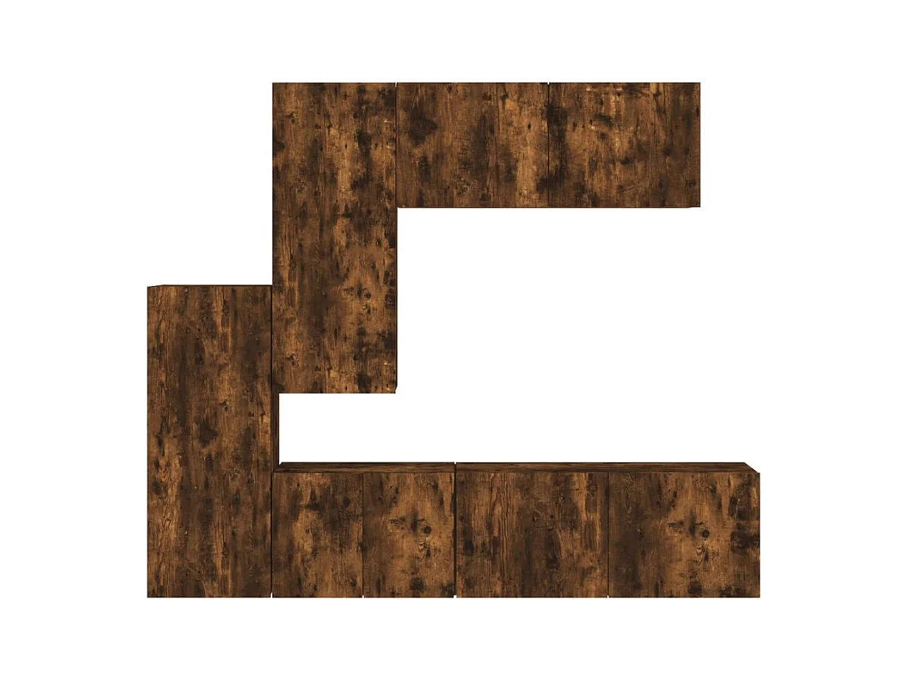 Tjalva  Unités murales TV 5 pcs chêne fumé bois d'ingénierie