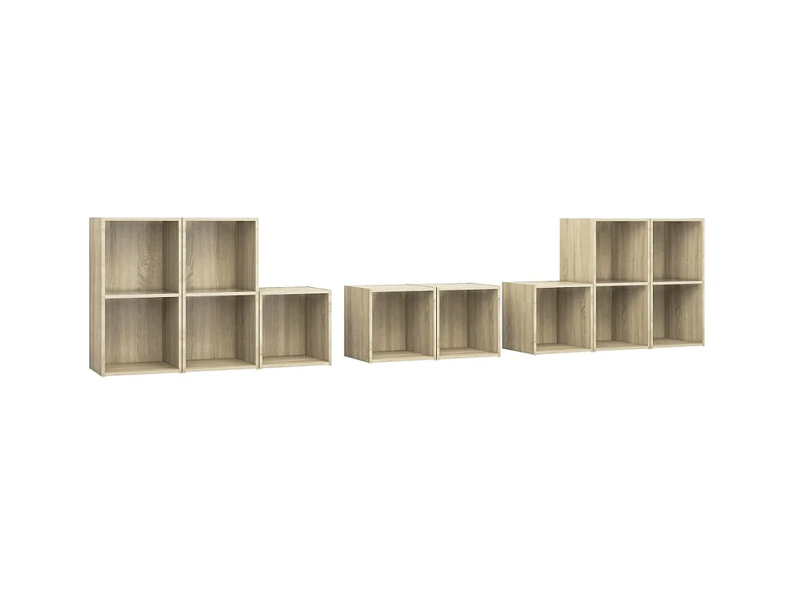 Wylie  Muebles de salón 8 piezas madera de ingeniería roble Sonoma