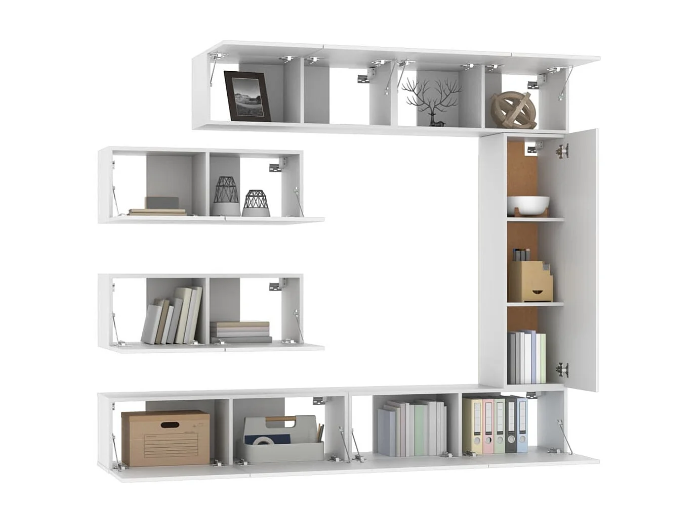 Garden Furniture -  7-delige Tv-meubelset bewerkt hout wit