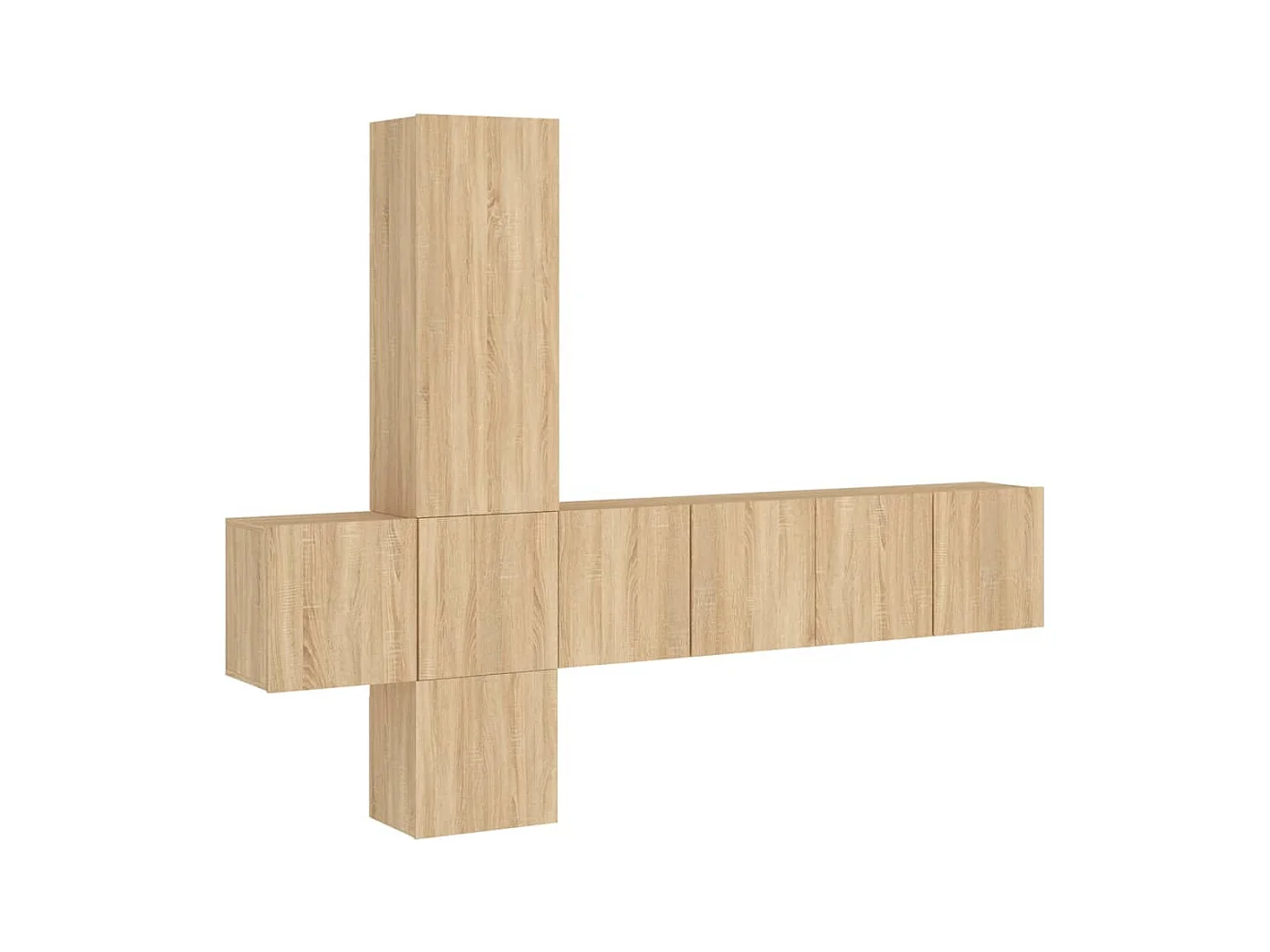 Burr Ridge  Unités murales TV 5 pcs chêne sonoma bois d'ingénierie