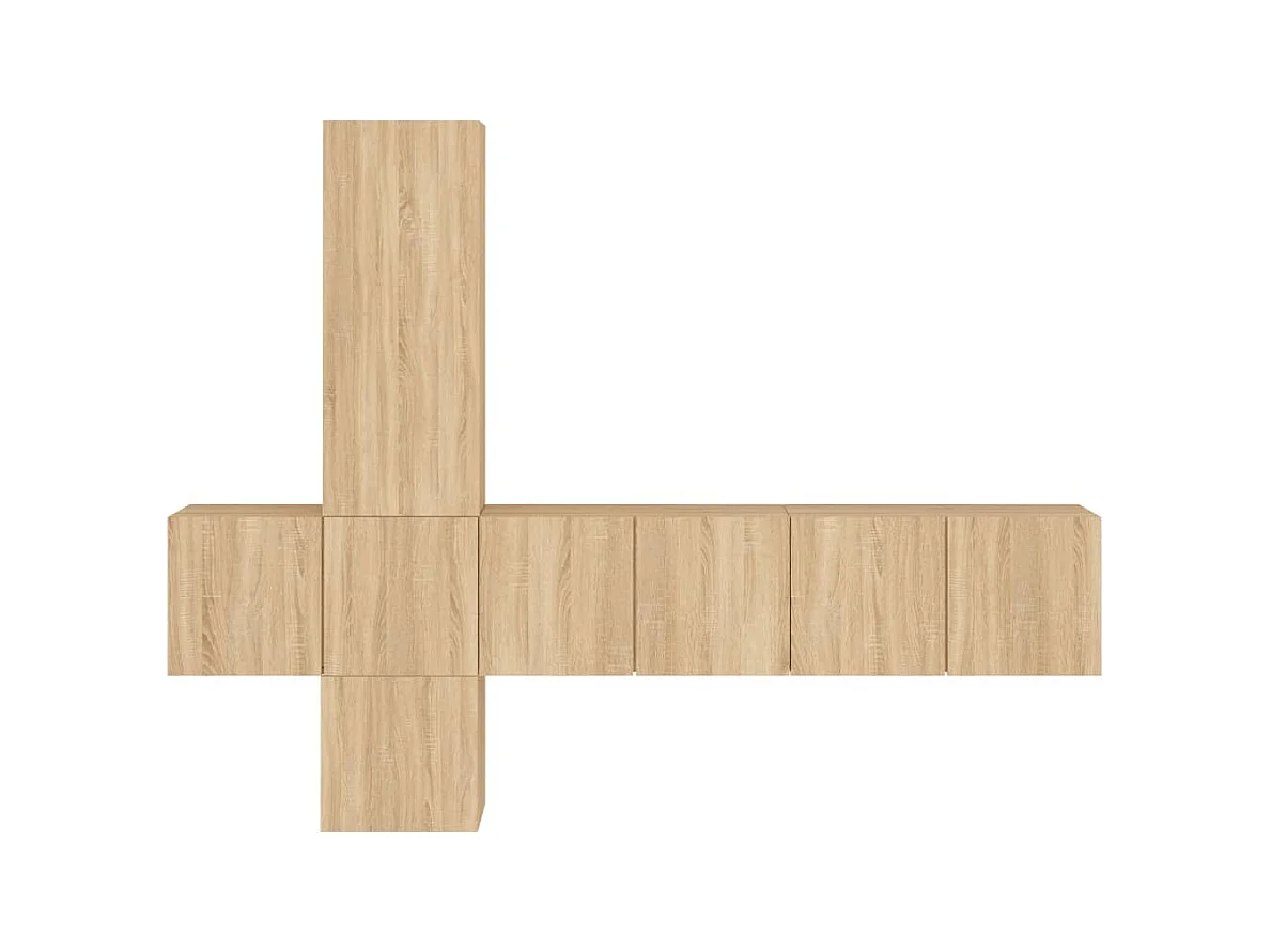 Burr Ridge  Unités murales TV 5 pcs chêne sonoma bois d'ingénierie