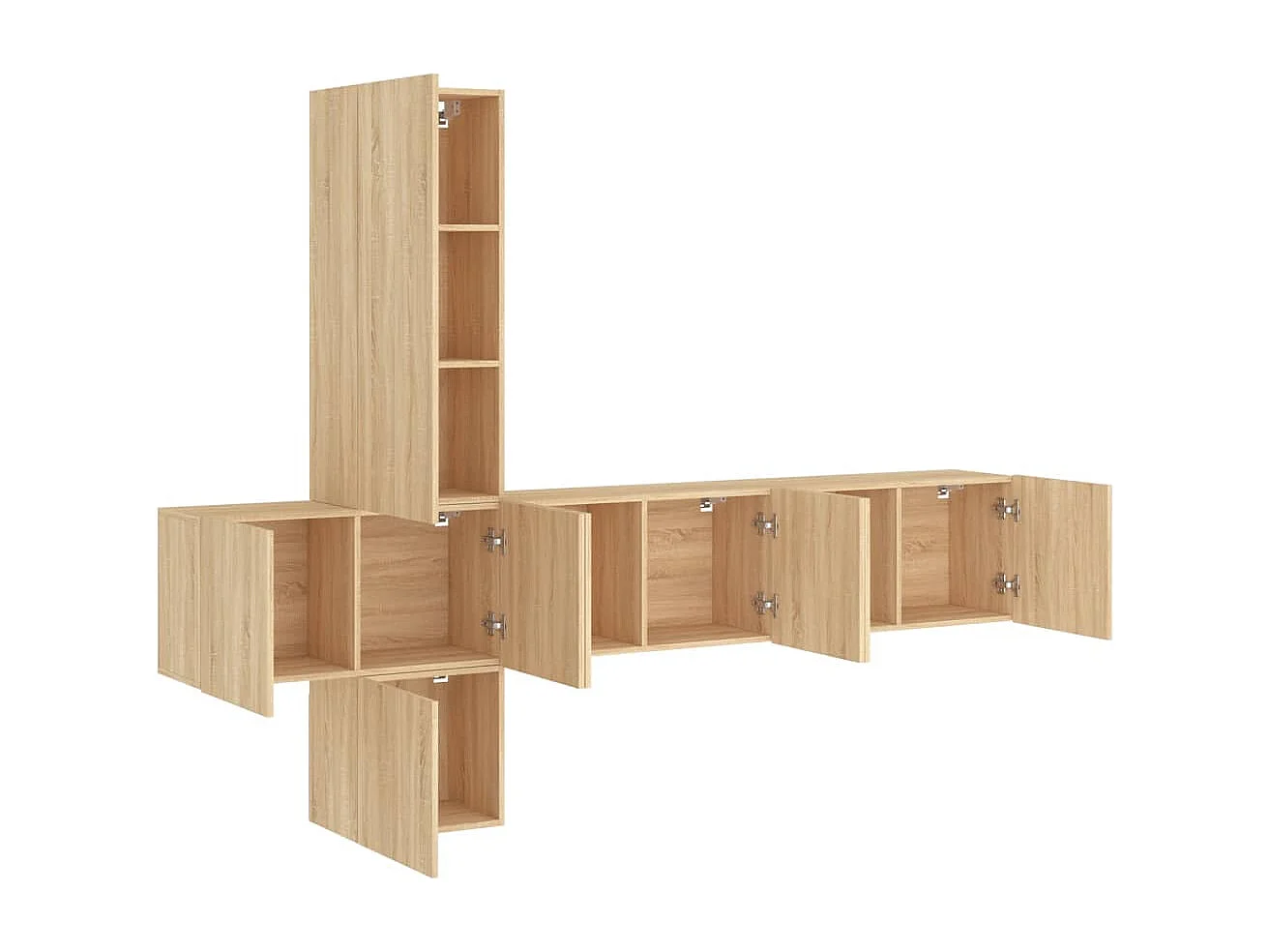 Burr Ridge  5-delige Tv-wandmeubelset bewerkt hout sonoma eikenkleurig