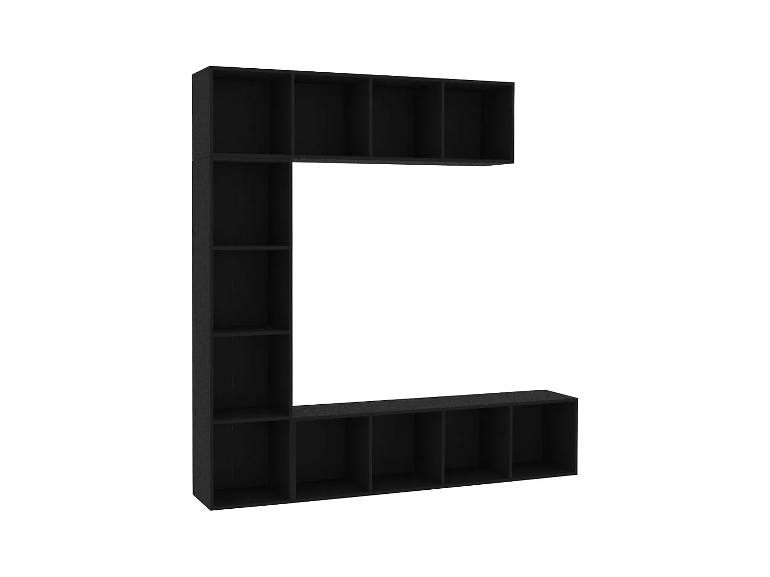 Elida  Ensemble de bibliothèque/meuble TV 3 pcs Noir 180x30x180 cm